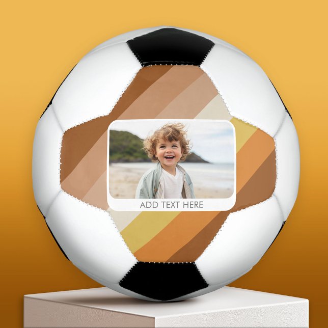 Ballon De Foot 1 Collage photo - texte - Retro Stripes Couleurs c (Custom Soccer Ball)