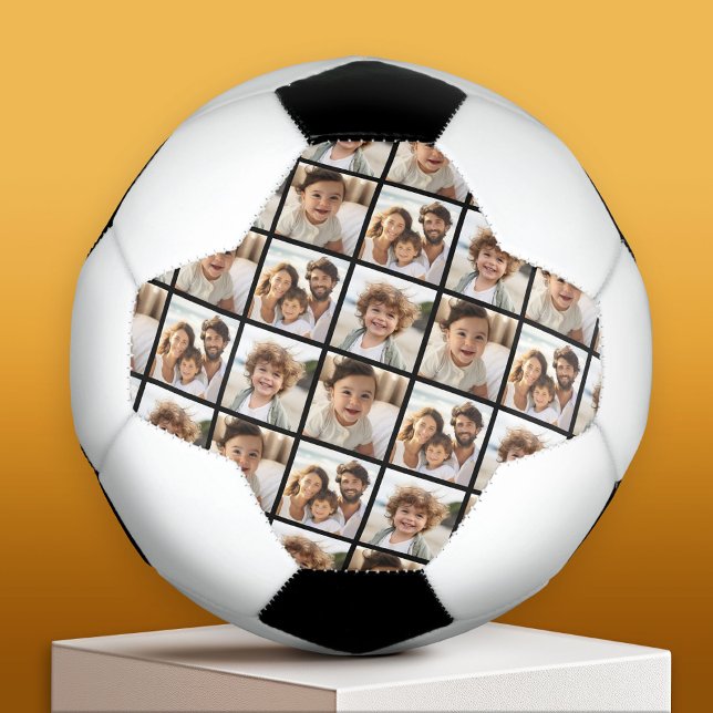 Ballon De Foot 3 Collage photo - Motif décalé - Noir (Custom Soccer Ball)