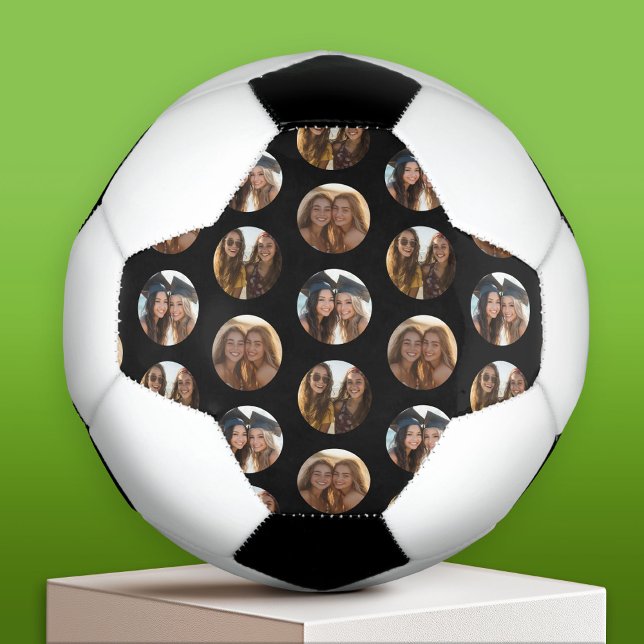 Ballon De Foot 3 Photo Collage Motif demi-brique - cercle noir (Custom Soccer Ball)