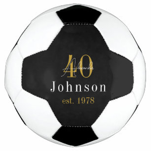 Ballon De Foot 40e anniversaire personnalisé Black Gold