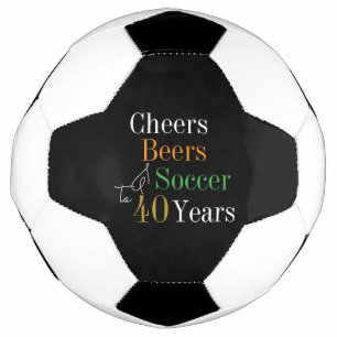 Ballon De Foot 40e Anniversaire Soccer Cheers Bières Black Gold