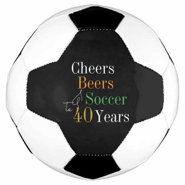 Ballon De Foot 40e Anniversaire Soccer Cheers Bières Black Gold (Devant)