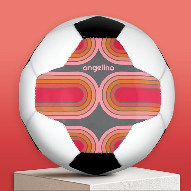 Ballon De Foot 70 Arc rose rouge orange rouge Art Sunset (Custom Soccer Ball)
