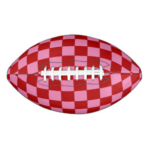 Ballon De Foot à damiers rouge et rose chaud