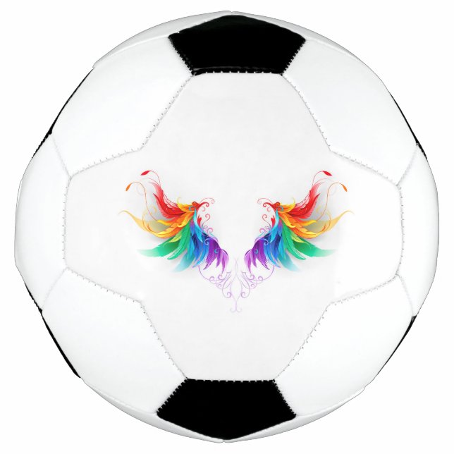 Ballon De Foot Ailes fluffy arc-en-ciel (Devant)