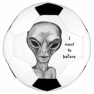 Ballon De Foot Alien gris, je veux croire
