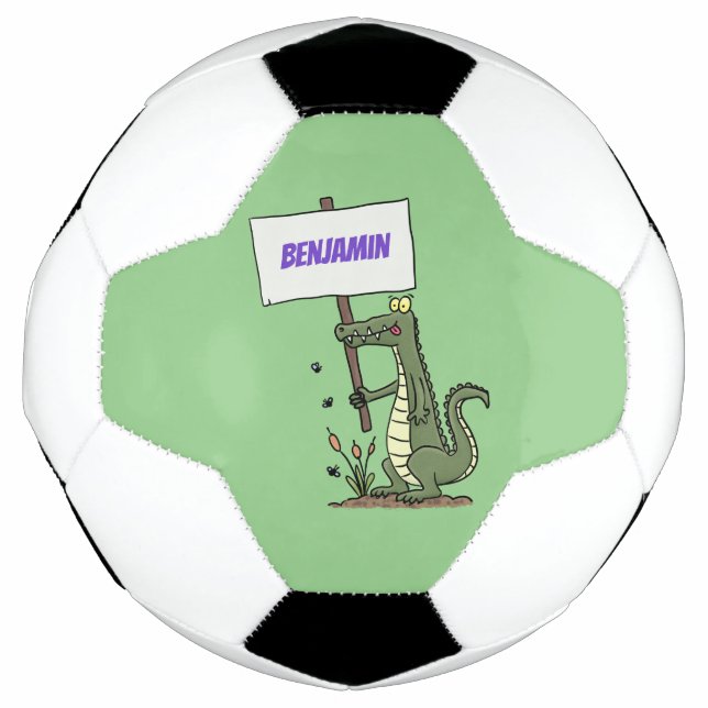 Ballon De Foot Aligator de crocodile drôle avec dessin animé (Devant)