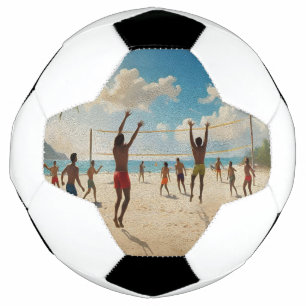 Ballon De Foot Amusez-Vous Dans La Peinture À L'Huile De Volley-B
