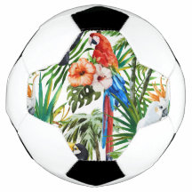 Aquarelle motif des oiseaux tropicaux et du feuill