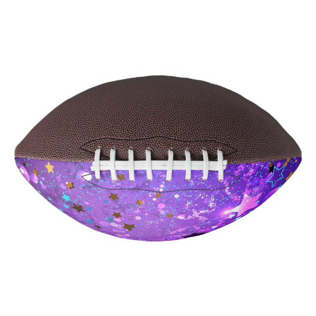 Ballon De Foot Arrière - plan de feuille violet avec étoiles (Devant)