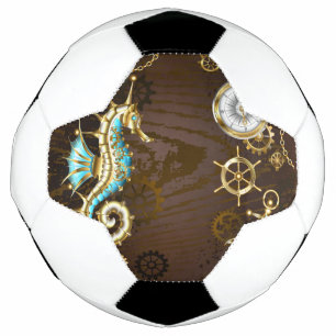 Ballon De Foot Arrière - plan en bois avec cheval de mer mécaniqu
