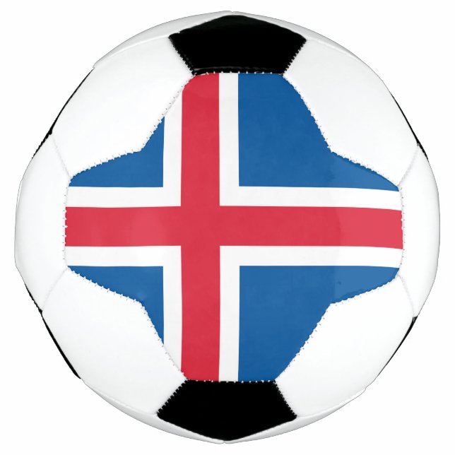 Ballon De Foot Bal de football patriotique avec drapeau islandais (Devant)