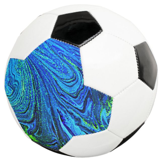 Ballon De Foot Balle de soccer Abstraite bleu vert (3/4)