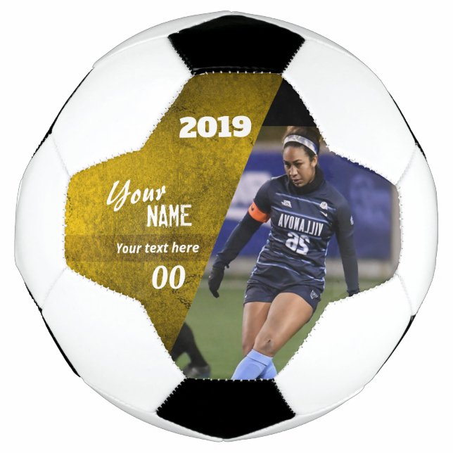 Ballon De Foot Balle de soccer personnalisée en tranches Jaune (Devant)