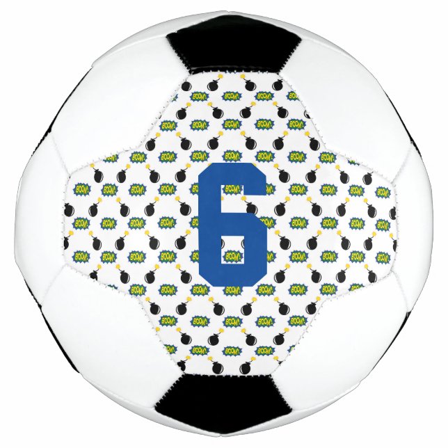 Ballon De Foot Bande dessinée drôle Smart Superhero Boom Bomb AGE (Devant)