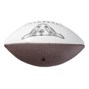 Ballon De Foot basset hound noir blanc simple chiot yeux 