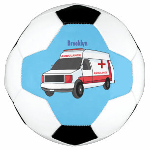 Ballon De Foot Belle ambulance rouge caricature van