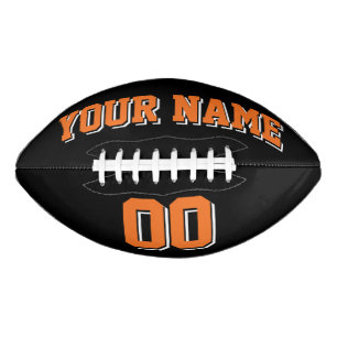 Ballon De Foot BLACK ORANGE AND WHITE Custom Football