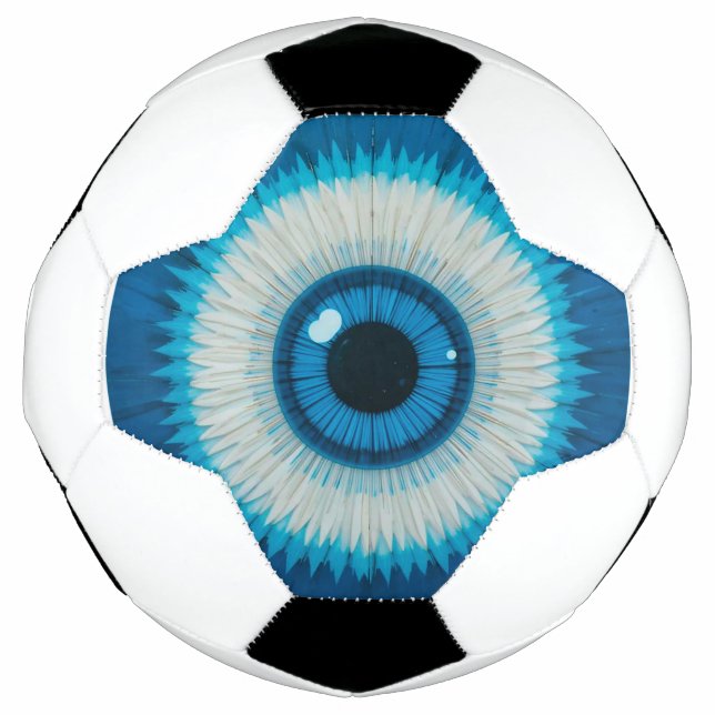 Ballon De Foot Bleu Artistique mal conception oeil (Devant)