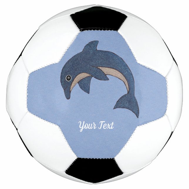 Ballon De Foot Bleu foncé blanc saut dauphin Parties scintillant  (Devant)