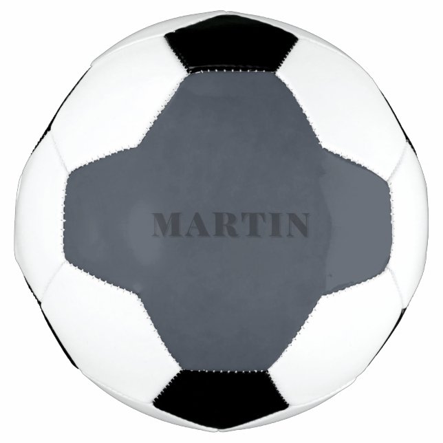 Ballon De Foot bleu muet, bleu cendré nom personnalisé (Devant)