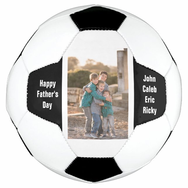 Ballon De Foot Bonne Fête des pères Photo Et Noms (Devant)