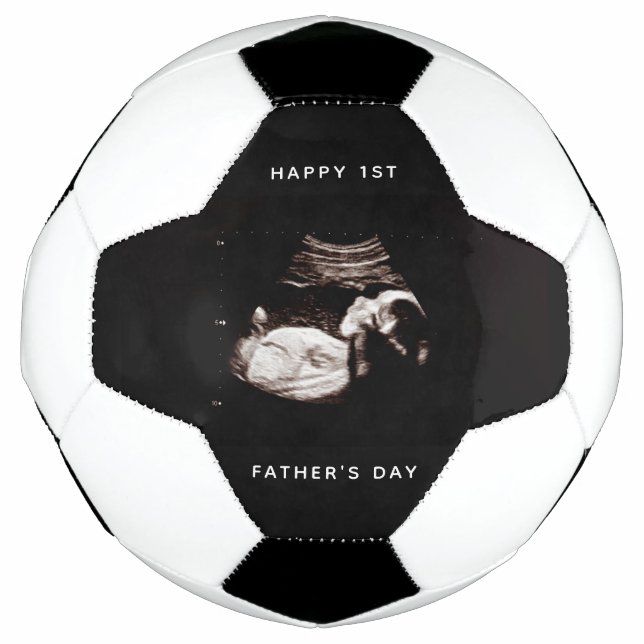 Ballon De Foot Bonne première Fête des pères papa bébé Sonogramme (Devant)
