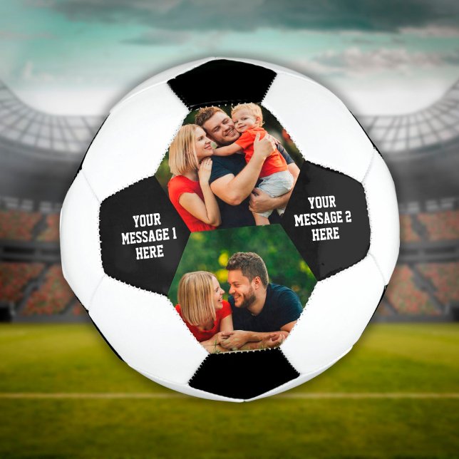 Ballon De Foot Boule de soccer personnalisée 2 messages photo (Créateur téléchargé)