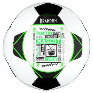 Ballon De Foot Boys Hockey Terminologie Personnalisée Neon Green