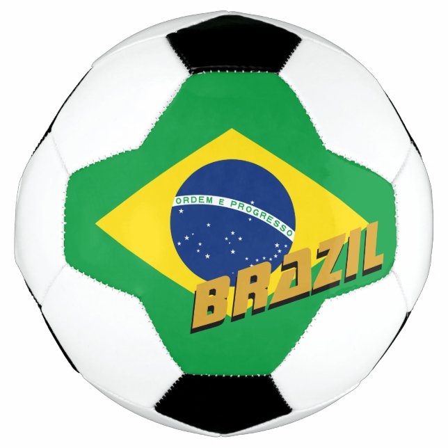 Ballon De Foot Brésil Football & drapeau brésilien / Sports (Devant)