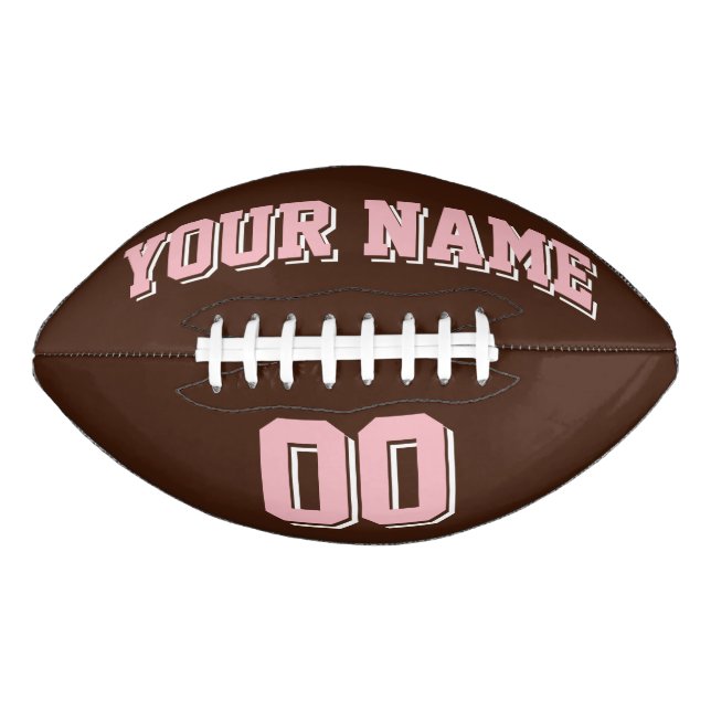 Ballon De Foot BROWN PASTEL ROSE ET BLANC Football Personnalisé (Devant)