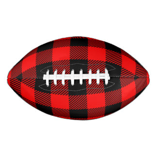 Ballon De Foot Buffalo Check Rouge et Noir Lumberjack Plaid Decor