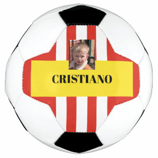 Ballon De Foot Cadeau personnalisé rouge, blanc et jaune