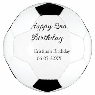 Ballon De Foot calligraphie simple minimum heureux 2e anniversair