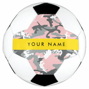 Ballon De Foot Camouflage Rose et Gris Personnalisez votre nom