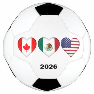 Ballon De Foot Canada Mexique États-Unis accueillant le tournoi d