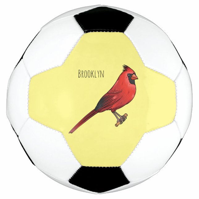 Ballon De Foot Cardinal du Nord dessin animé d'oiseau (Devant)