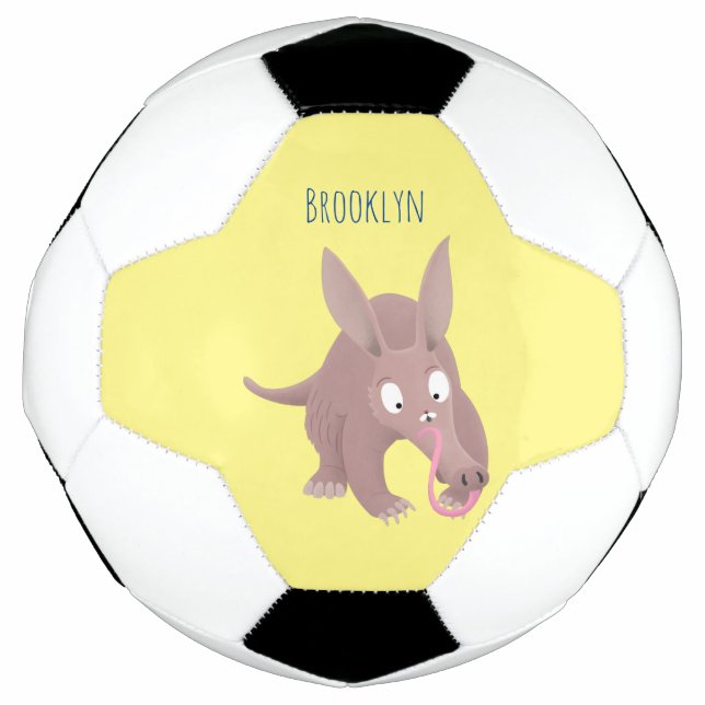 Ballon De Foot Caricature amusante de Aardvark (Devant)