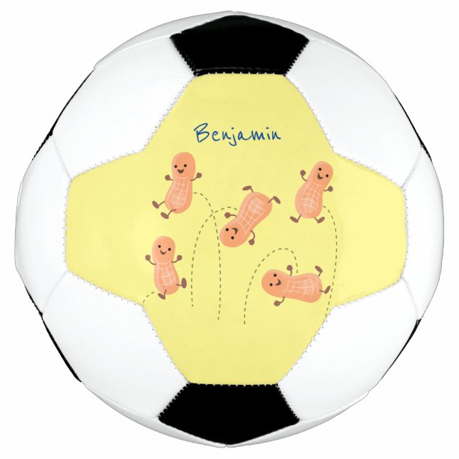 Ballon De Foot Caricature de cacahuètes joyeux sautillant (Devant)