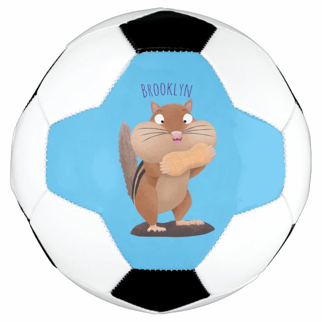 Ballon De Foot Caricature de chipmunk à grosses joues mignonnes (Devant)