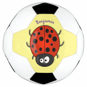 Ballon De Foot Caricature de coccinelle rouge joyeux