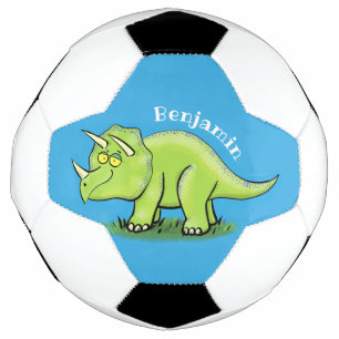 Ballon De Foot Caricature de dinosaure de triceratops vert mignon