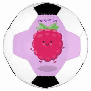 Ballon De Foot Caricature de framboise très heureuse