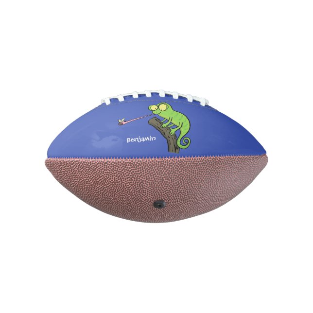 Ballon De Foot Caricature de lézard de caméléon vert joyeux (Tourné à 270°)