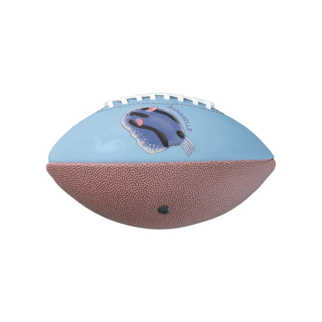 Ballon De Foot Caricature de nudibranche bleu mignon (Tourné à 270°)