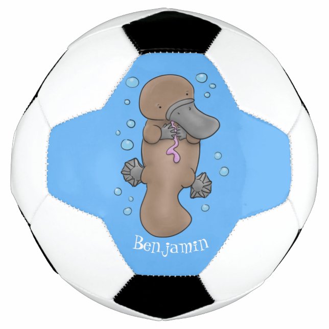 Ballon De Foot Caricature de platypus bébé très heureuse (Devant)