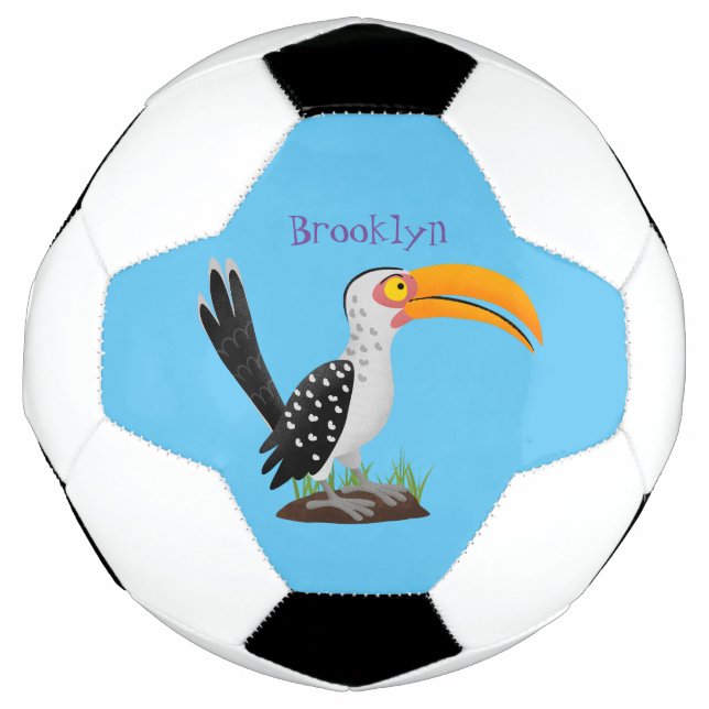 Ballon De Foot Caricature d'oiseau de safari de barbecue jaune am (Devant)
