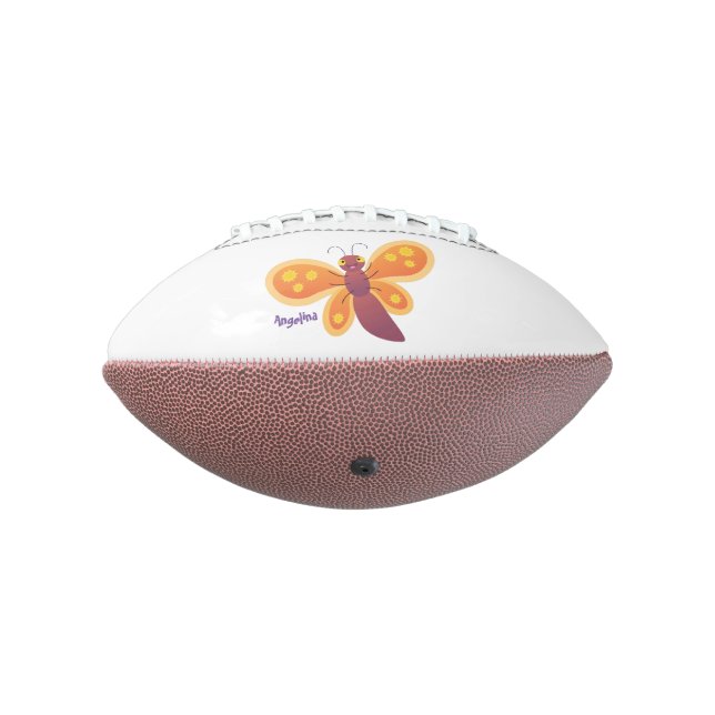 Ballon De Foot Caricature joli papillon orange (Tourné à 270°)