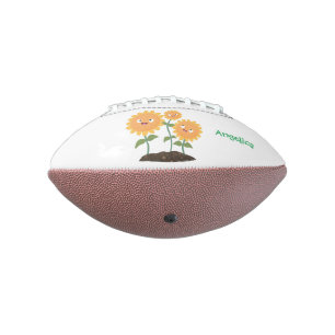 Ballon De Foot Caricature joli tournesol souriant illustration