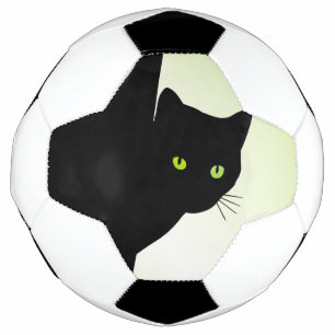 Ballon De Foot Chat noir aux yeux verts